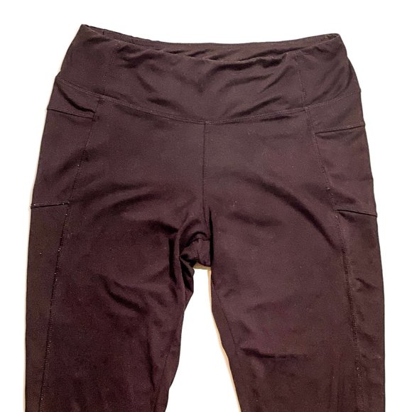 [ 2 for $17 ]   - Jogger capris w/ zipper pocket   [ black/silver reflective ] - Picture 2 of 4